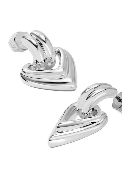 Miranda Frye Ruby Heart Doorknocker Earrings In Silver