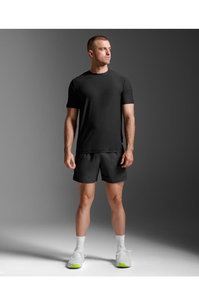 2XU Mens Signature Tee, Alternate, color, Black/Black