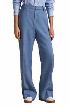 Polo Ralph Lauren High Waist Wide Leg Linen & Cotton Twill Pants