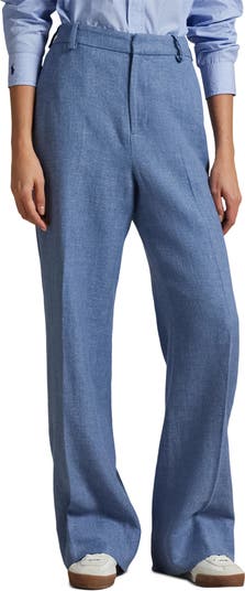 パンツ Polo Ralph Lauren High-Waisted Wide-Leg Cotton Trousers Polo Ralph Lauren High Waist Wide Leg Linen & Cotton Twill