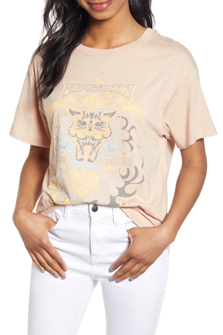 by Daydreamer Aerosmith Nine Lives Tee, Main, color, SAND