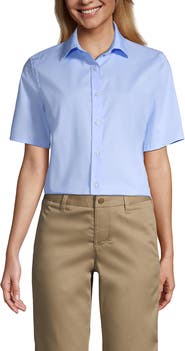 Lands' End School Uniform No Gape Short Sleeve Stretch Shirt