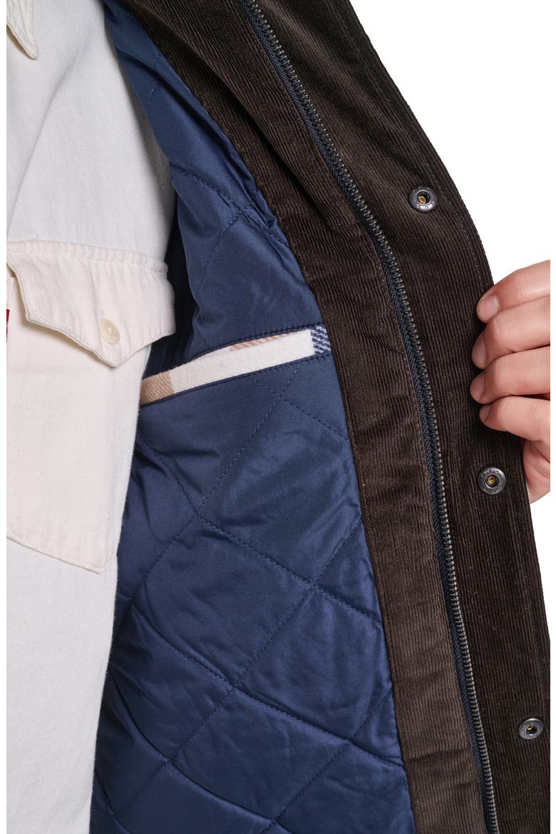 Corduroy Collar Barn Jacket, Alternate, color, TAN/ NAVY PLAID