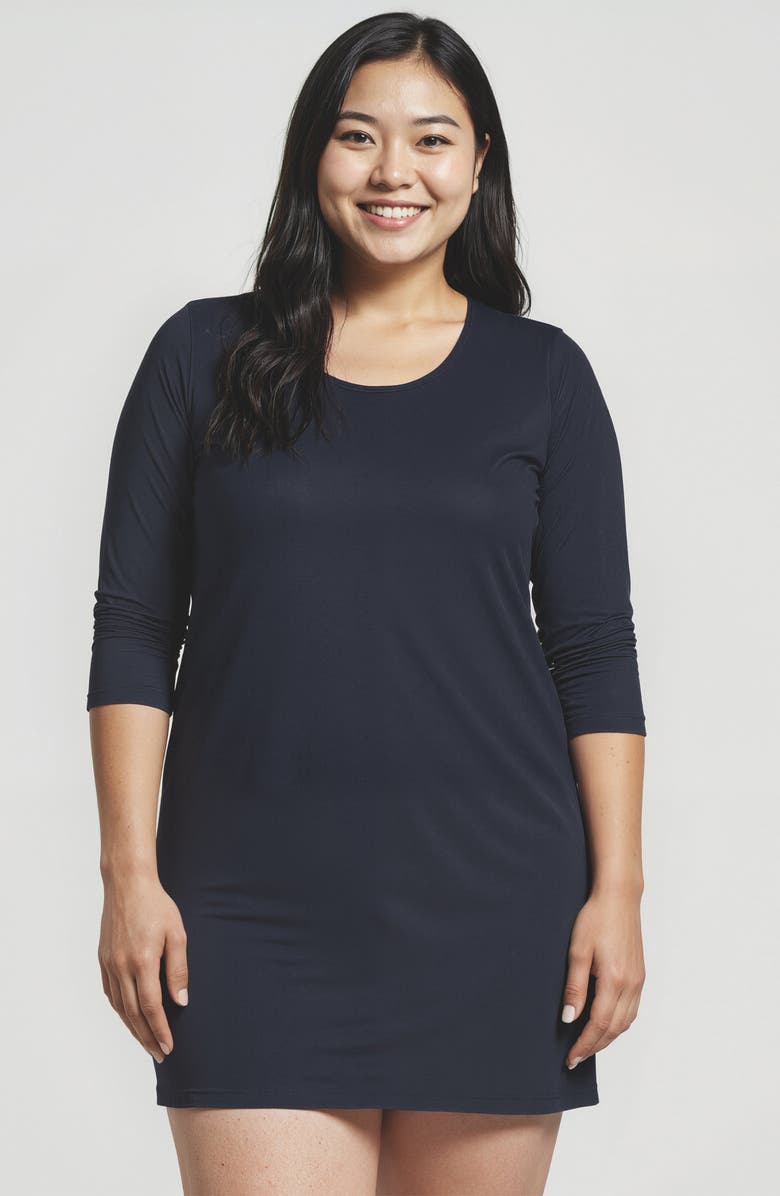 Calypsa Plus Size Gia Swim Tunic, Main, color, Black
