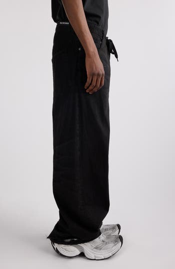 Balenciaga 50-50 Denim Wide Leg Jeans | Nordstrom Balenciaga 50-50 Denim Wide Leg Jeans | Nordstrom