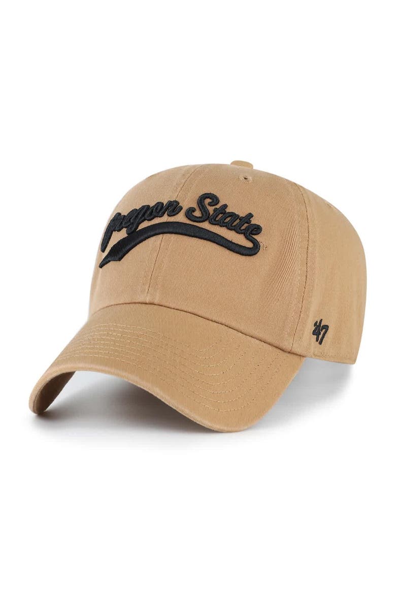 Men's '47 Tan Oregon State Beavers Vault Clean Up Adjustable Hat, Main, color, Tan