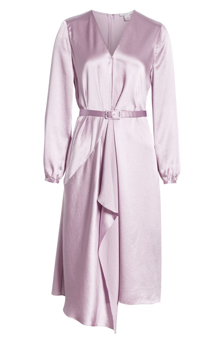 Lewit Hammered Satin Faux Wrap Dress, Alternate, color, 