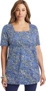 Jessica London Stretch Cotton Square Neck Tunic