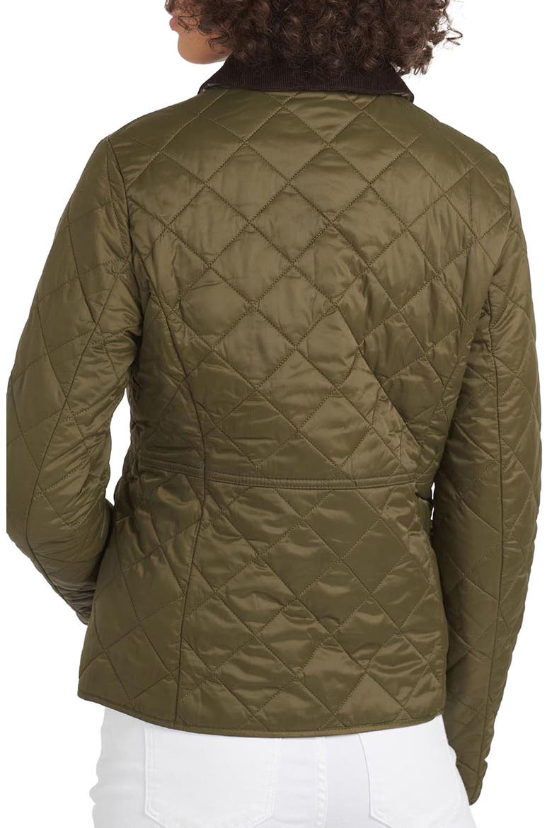 Deveron Diamond Quilted Jacket, Alternate, color, OLIVE/ PALE PINK