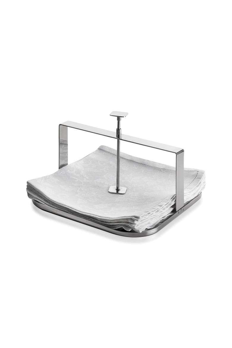 Stile By Pininfarina Napkin Holder, Main, color, Metallic Silver