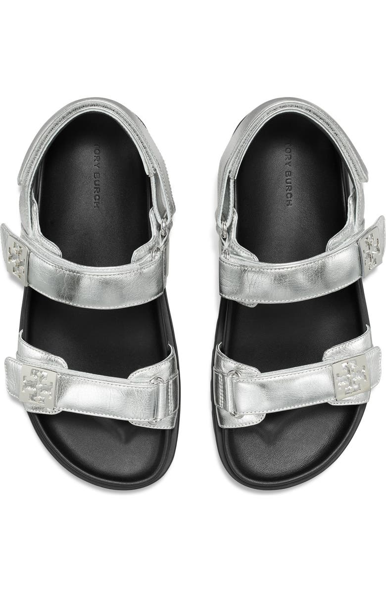 Tory Burch Mellow Sport Sandal, Alternate, color, Silver / Perfect Black