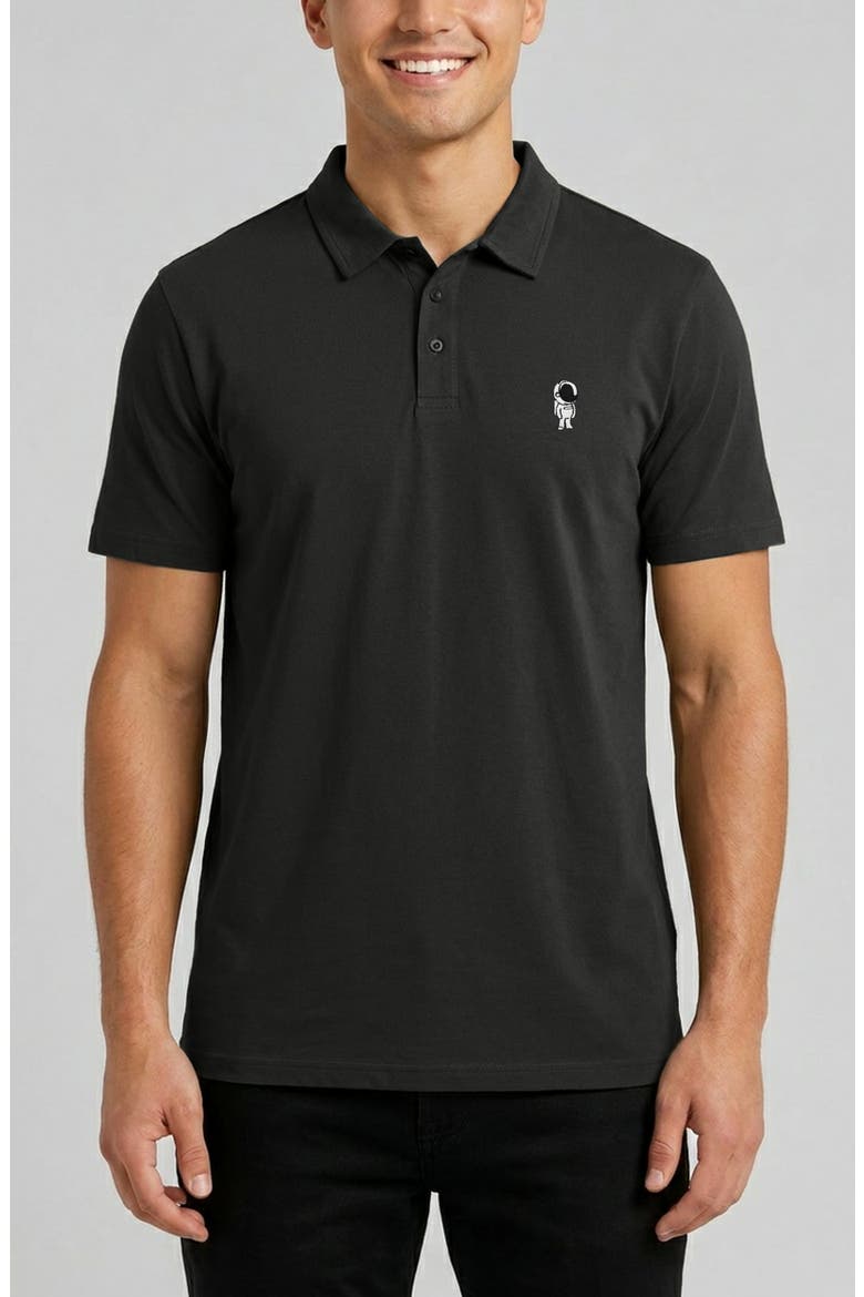 Astronaut Midweight Short Sleeve Polo Shirt, Main, color, Charcoal