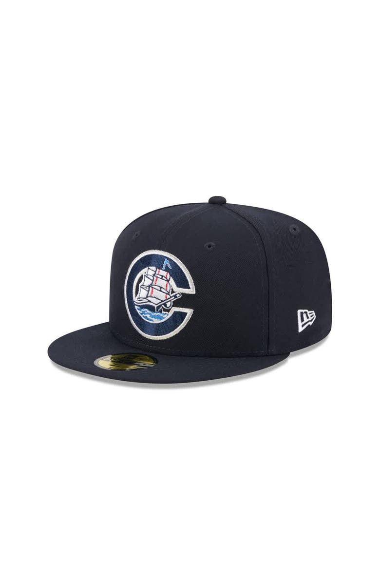 New Era Men's New Era Navy Columbus Clippers Theme Nights 59FIFTY Fitted Hat, Alternate, color,