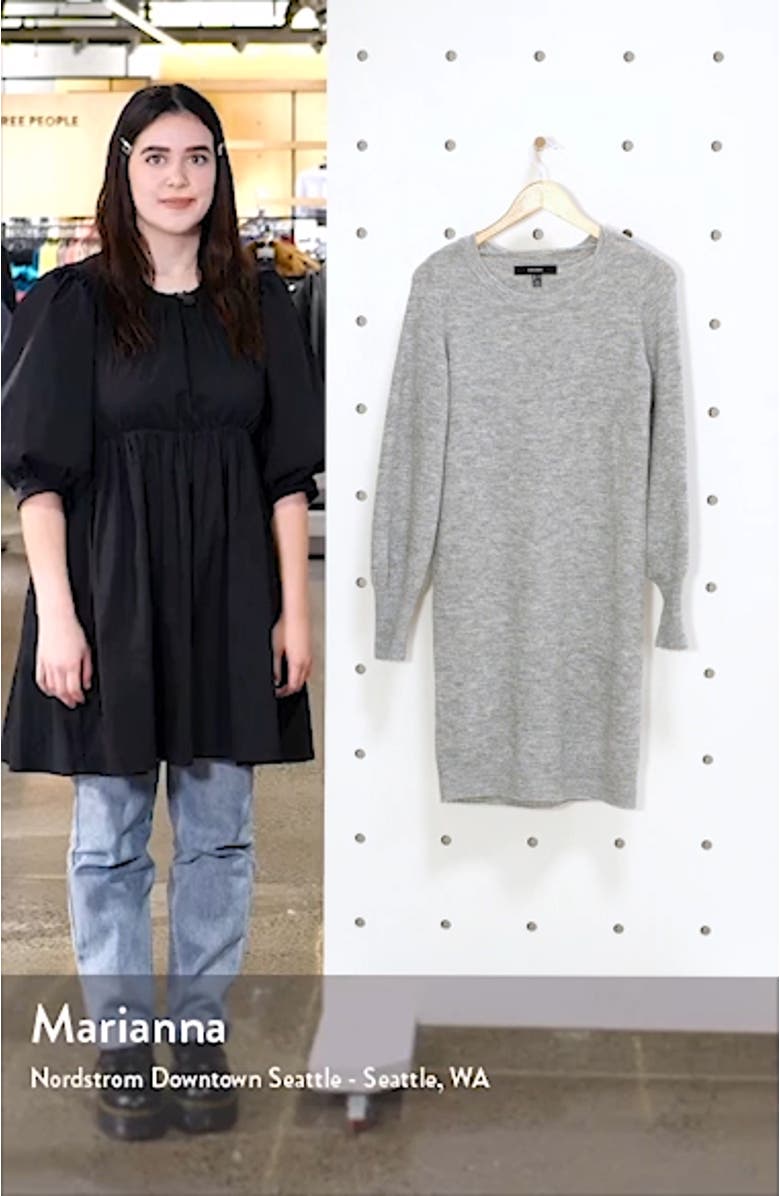 Simone Long Blouson Sleeve Sweater Dress, sales video thumbnail