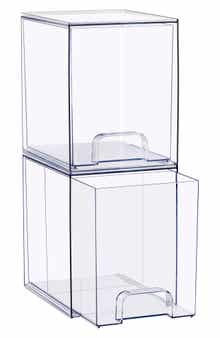 2-Piece Tall Stackable Clear Organizer Set