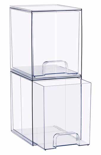 2-Piece Tall Stackable Clear Organizer Set