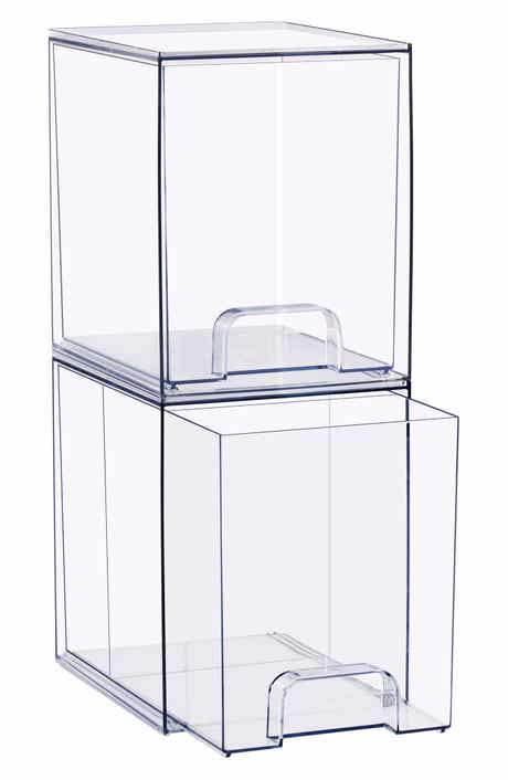 2-Piece Tall Stackable Clear Organizer Set