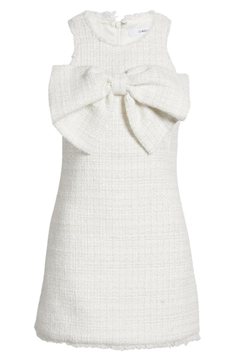 LIKELY Lucas Bow Tweed Cocktail Minidress, Alternate, color, 