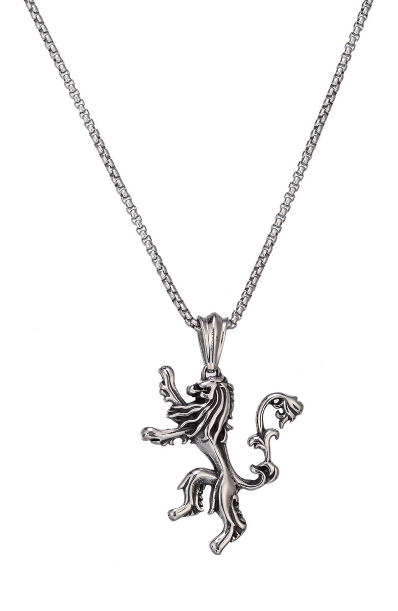 EYE CANDY LOS ANGELES Men's Premium Collection Lion Head Crawl Pendant Necklace, Main, color,