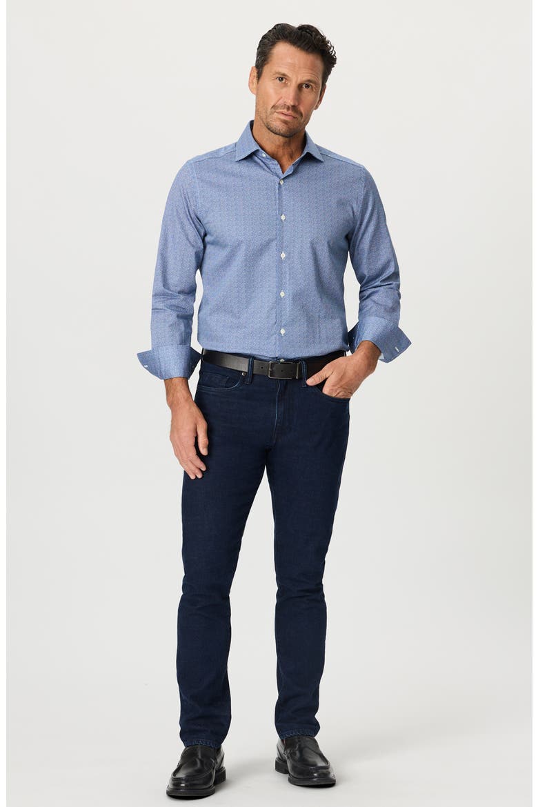 Tadlow Micro Cotton Button-Up Shirt, Alternate, color, BLUE