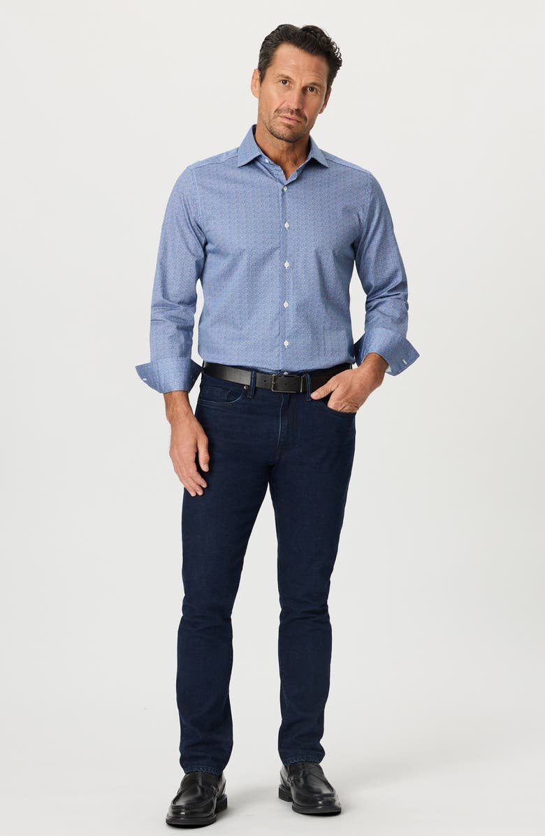 Robert Graham Tadlow Micro Cotton Button-Up Shirt, Alternate, color, Blue