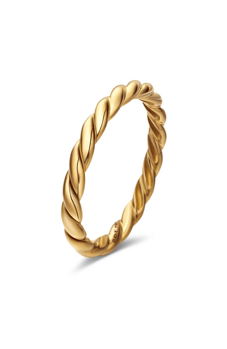 David Yurman Paveflex Ring in 18K Gold, 2.7mm, Alternate, color, Yellow Gold
