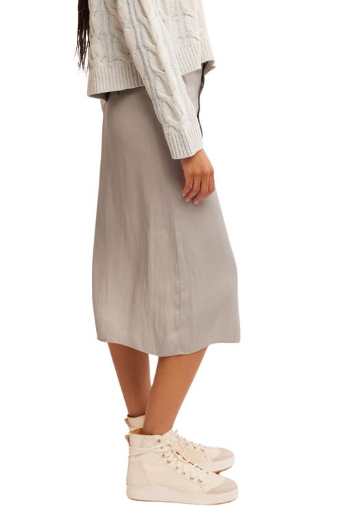 FREE PEOPLE FREE PEOPLE ANALISE BUTTON FRONT SATIN MIDI SKIRT