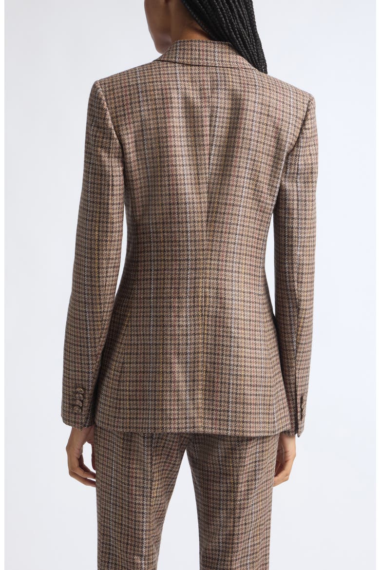 Leiva Check Wool & Silk Jacket, Alternate, color, CAMEL MULTI