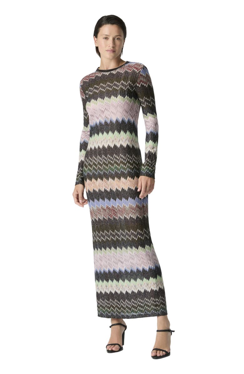 Missoni Viscose Lamé Snake-pattern Gown, Main, color, Green& Brown