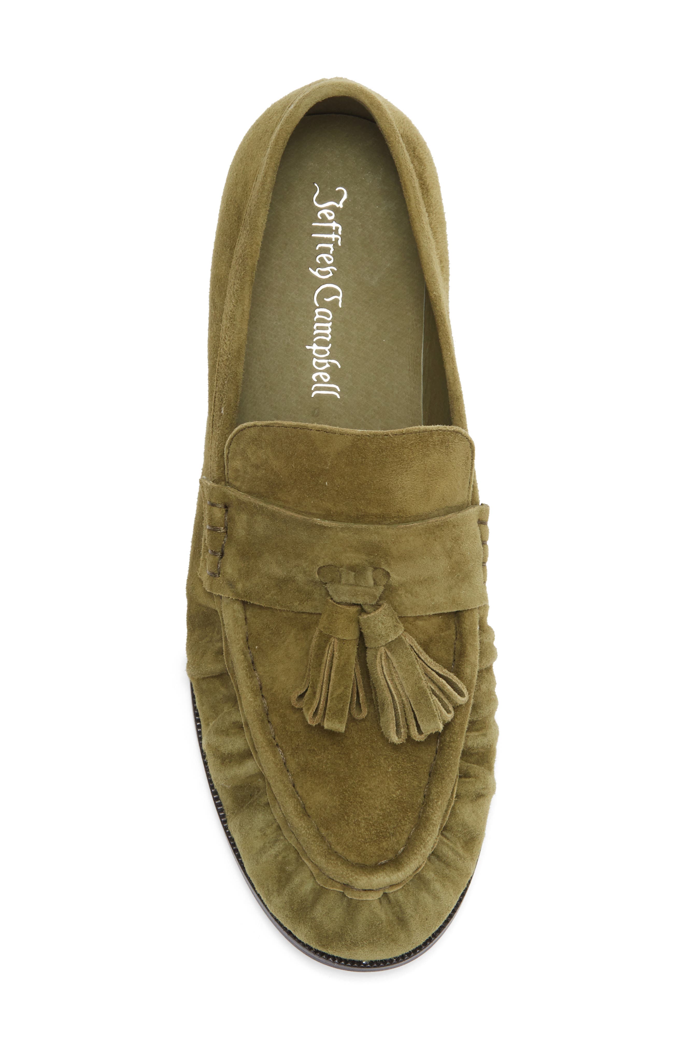 Articulate Kiltie Loafer, Alternate, color, OLIVE SUEDE