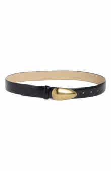 Steve Madden Glossy Teardrop Buckle Belt