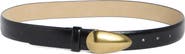 Steve Madden Glossy Teardrop Buckle Belt