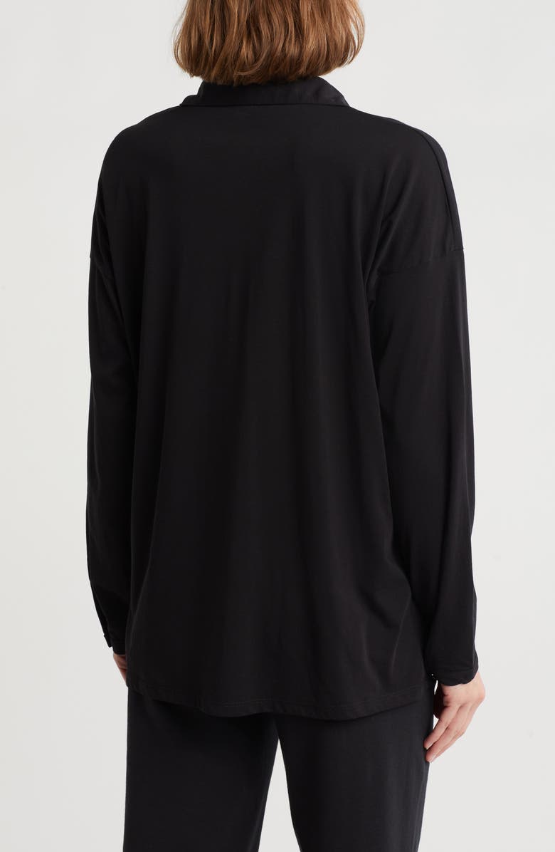 Eileen Fisher Long Boxy Organic Cotton Button-Up Shirt, Alternate, color, 