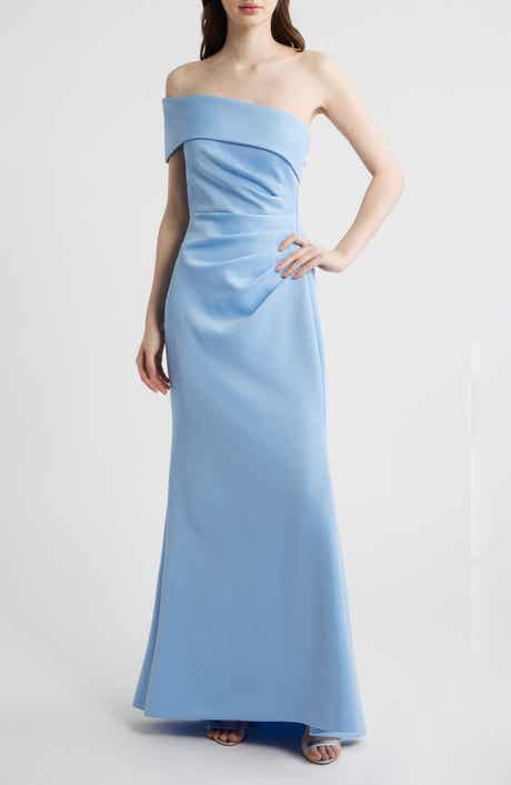 One-Shoulder Ruched Gown