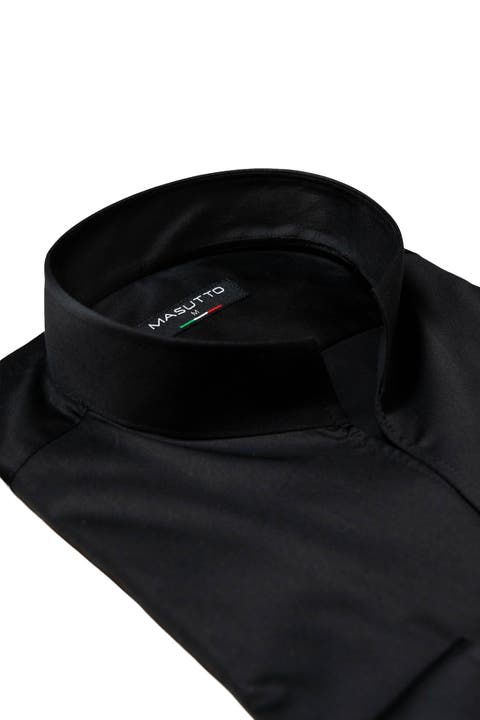 Tonali Stand collar Button-Up Long Sleeve Shirt