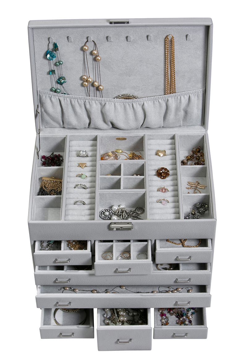 Mele & Co. Somerset Locking Jewelry Box, Alternate, color, WHITE