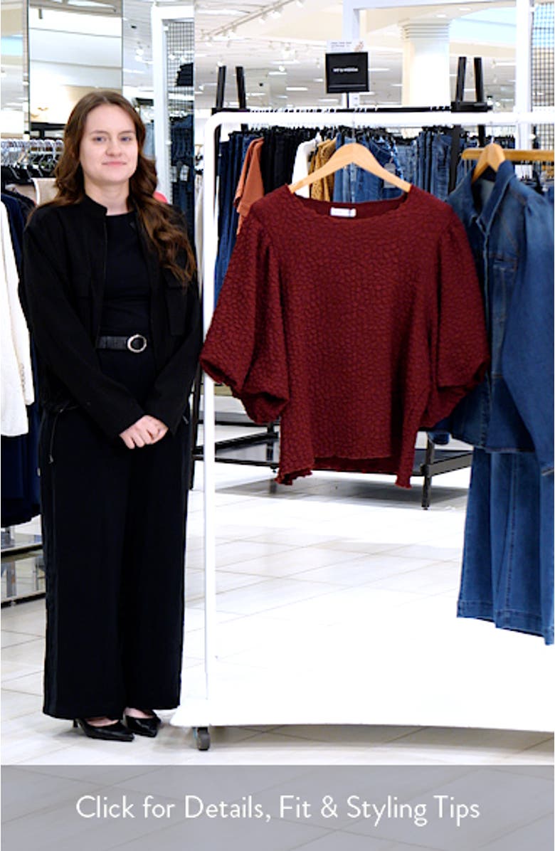 Chrissie Texture Puff Sleeve Top, sales video thumbnail