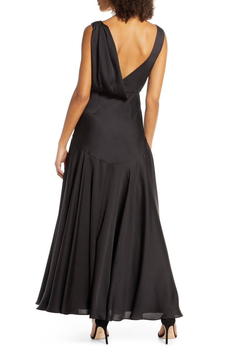 Fame and Partners Pleat Chiffon Gown, Alternate, color, 