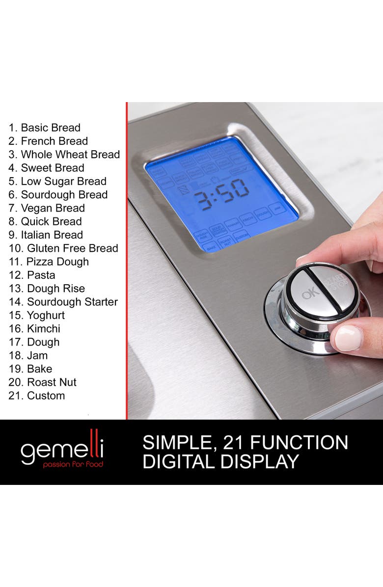 Gemelli Home 2LB Artisan Bread Maker, Alternate, color, Silver