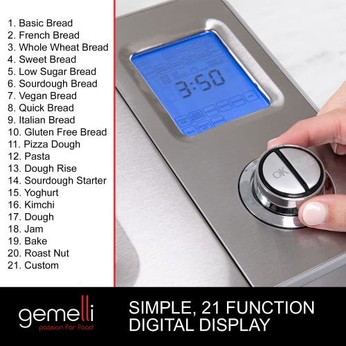 Gemelli Home 2lb Artisan Bread Maker In Silver