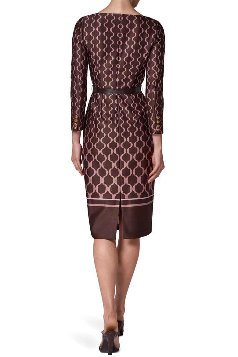 Chain Link Print Sheath Dress, Alternate, color, ESPRES MUL