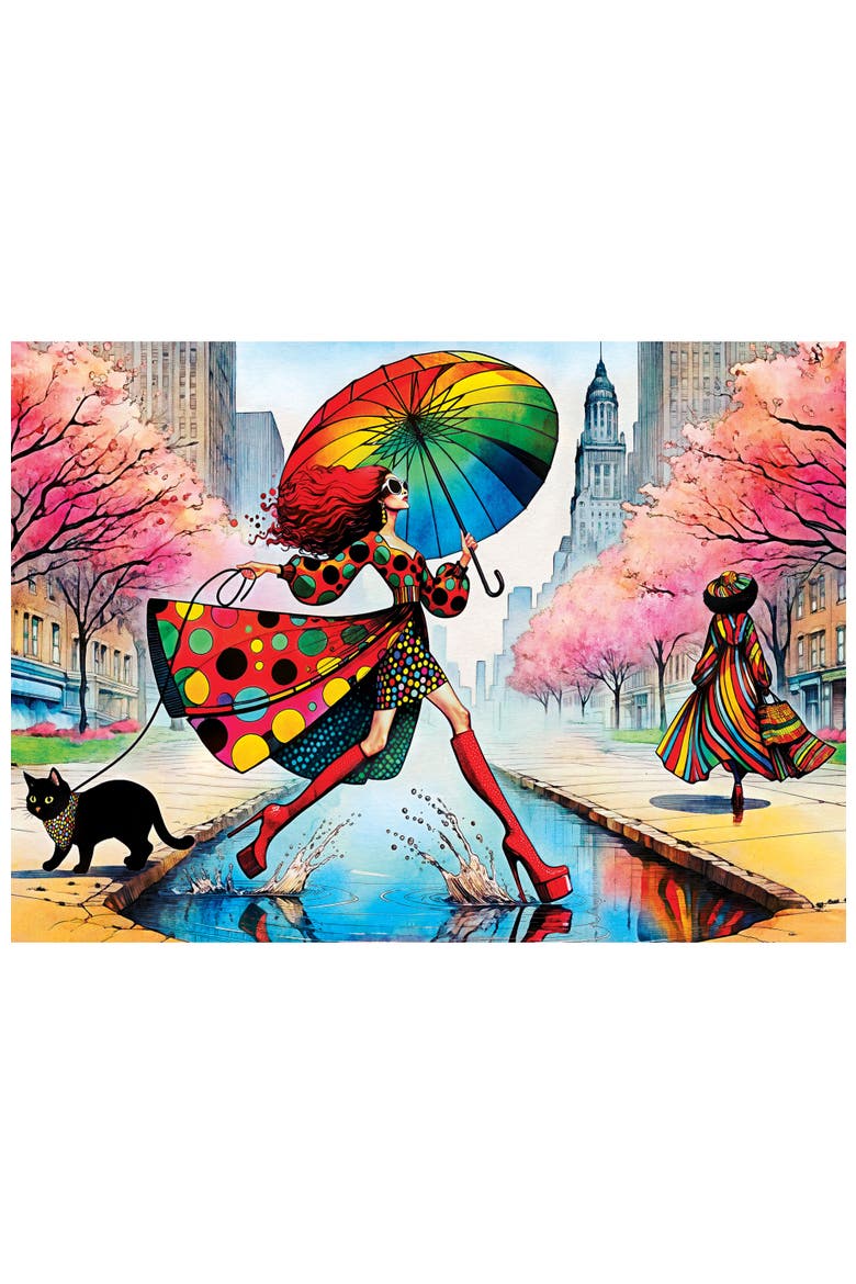 Purrfect Rainy Runway 1000 Piece Puzzle, Alternate, color, Multicolor