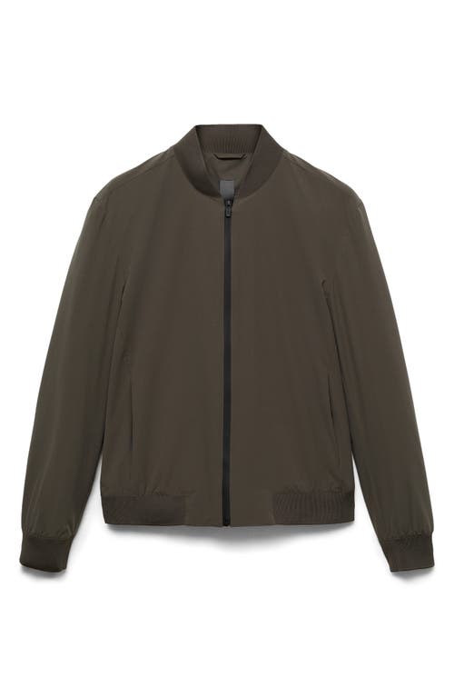Mango Waterproof Bomber Jacket In Green