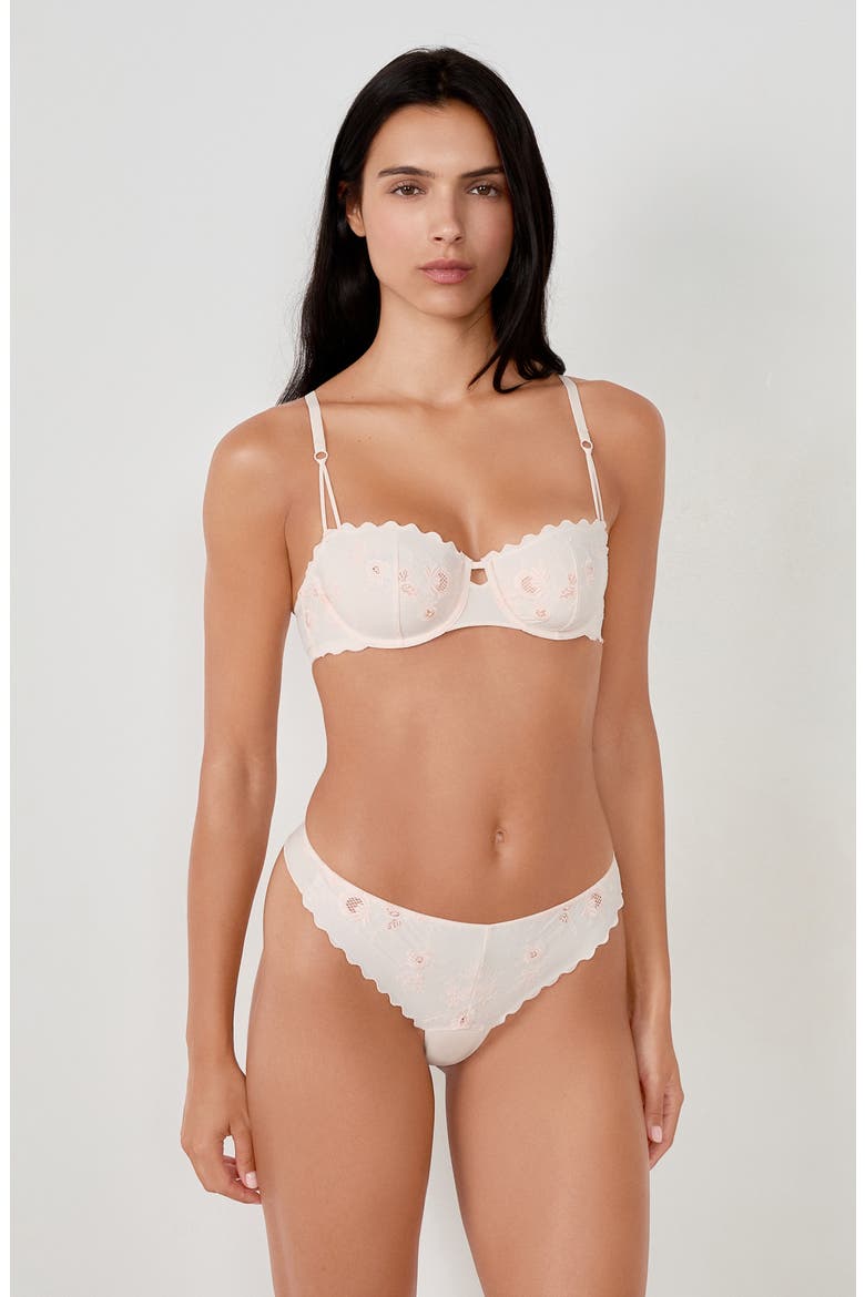 Ravissante Bresilien Ravis Embroidered Thong, Alternate, color, PINK