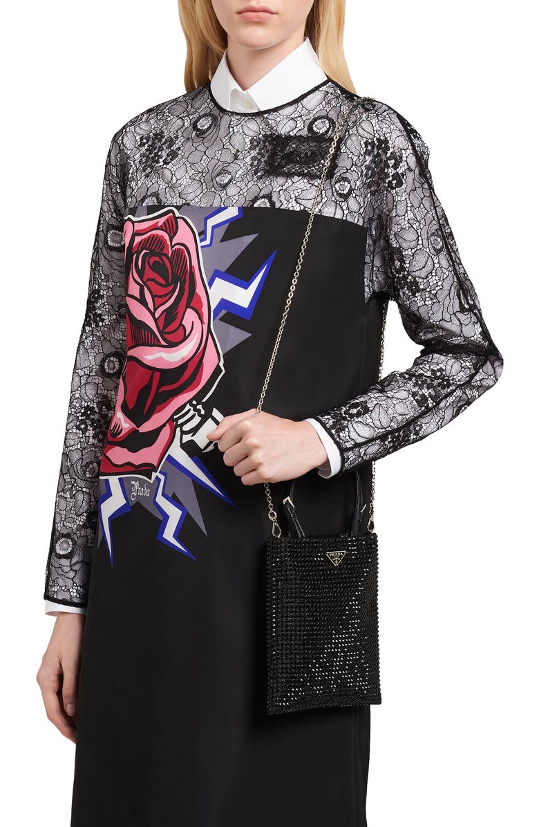 Prada Crystal Embellished Crossbody Bag, Alternate, color,