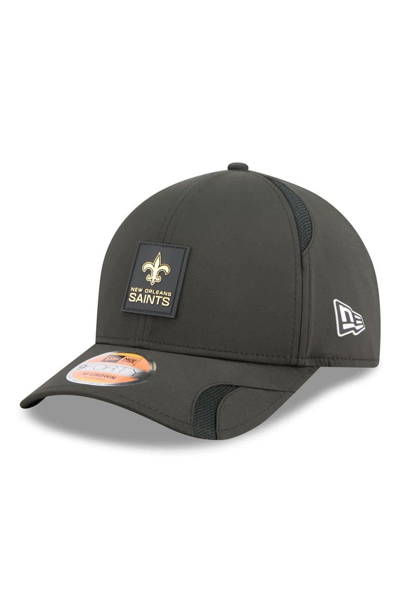 New Era Men's New Era Black New Orleans Saints 2025 Sideline M-Crown 9FORTY Adjustable Hat, Main, color, Black