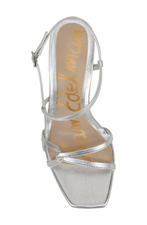 Sam Edelman Emmie Strappy Heel Sandal Soft Silver Leather In Soft Silver