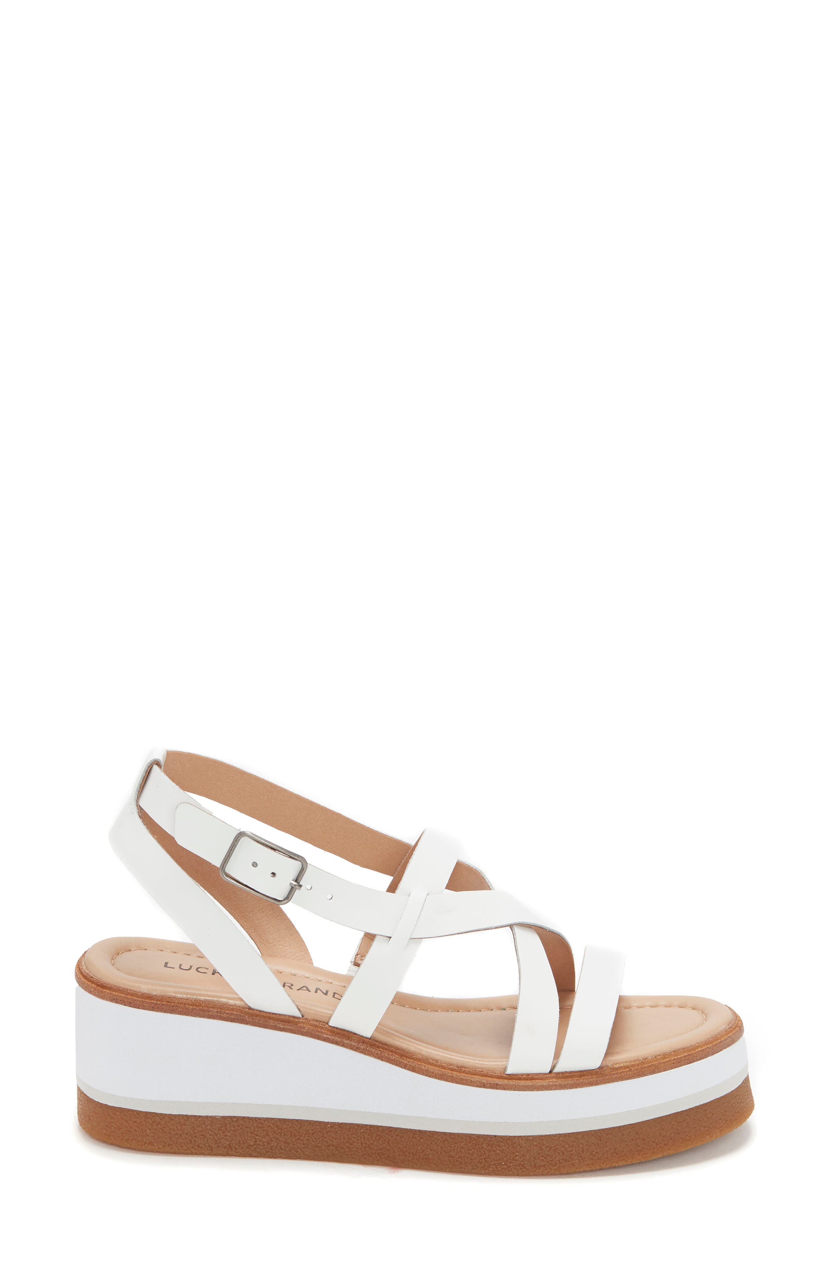 Ticey Platform Wedge Sandal, Alternate, color, WHITE LEATHER