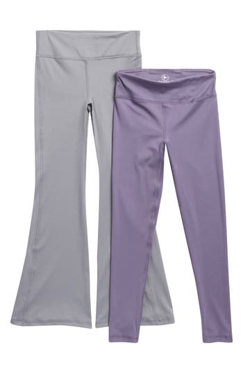 90 Degree By Reflex Kids' Everyday Leggings & Flare Leg Pants 2-piece Set In Gray