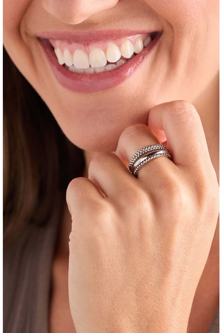 Textured Stacking Ring Set of 3, Alternate, color, Silver